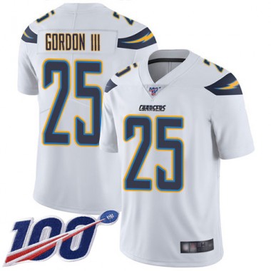Los Angeles Chargers NFL Football Melvin Gordon White Jersey Men Limited  #25 Road 100th Season Vapor Untouchable->los angeles chargers->NFL Jersey